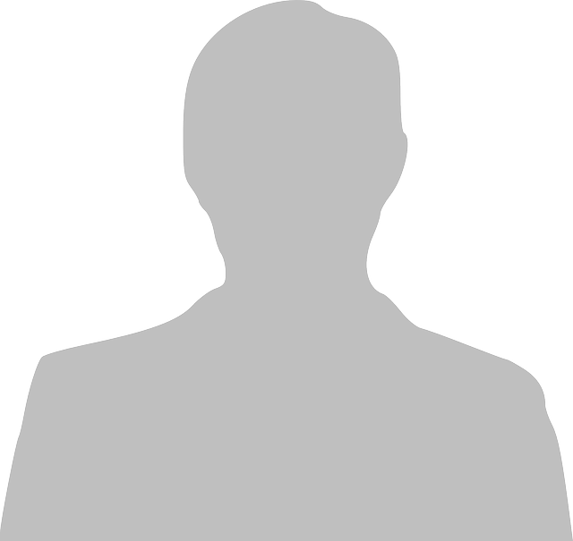 Headshot placeholder, grey silhouette